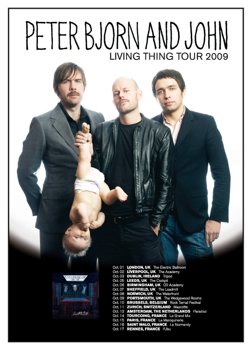 Peter Bjorn and John tour poster 09